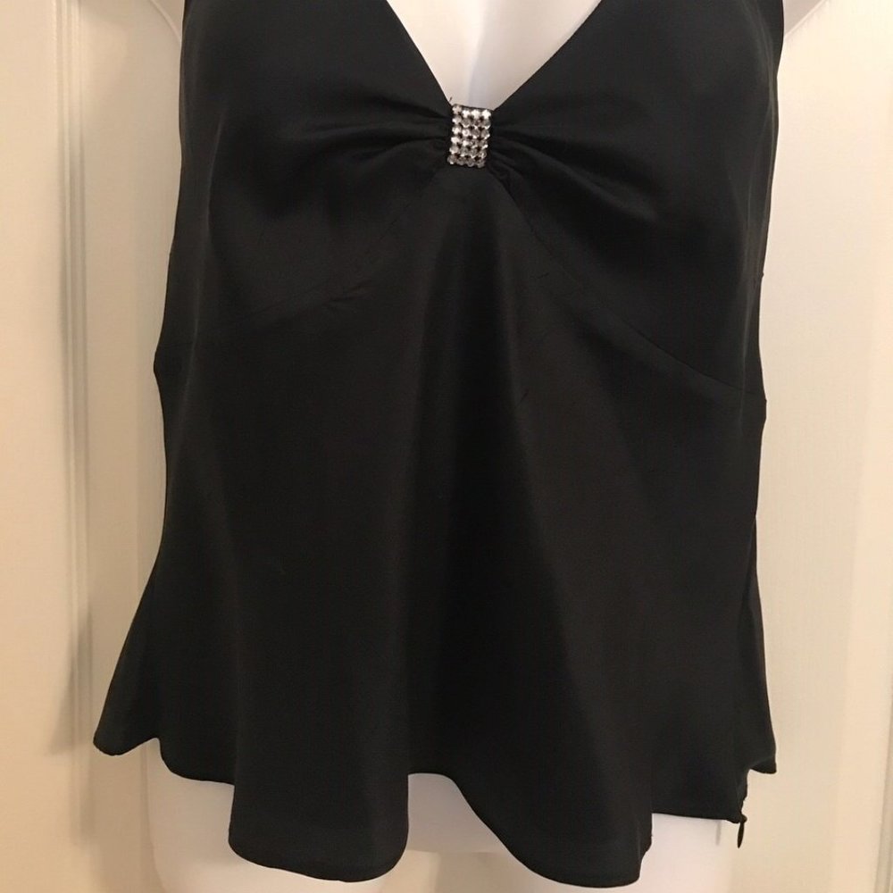 100% Silk Bling Halter Top - Picture 3 of 5